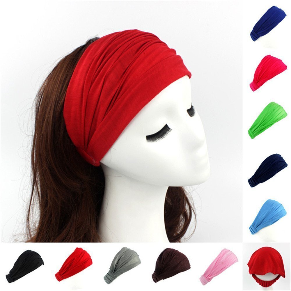 9172 12 Pcs cotton Hairband Head Band Headband Wrap Neck Head Scarf Cap 2
